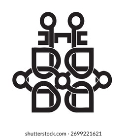 Intrincado Duplo Chave Celtic Nó Logotipo silhueta vetor ilustração de segurança e conexão.