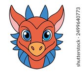 Intricate dragon head vector: cartoon, clipart, and line art for versatile design projects