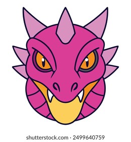 Intricate dragon head vector: cartoon, clipart, and line art for versatile design projects