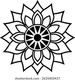 Intrincado e elegante Mandala Design em preto e branco padrões