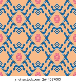 Intricate Ethnic Pixel Art Border