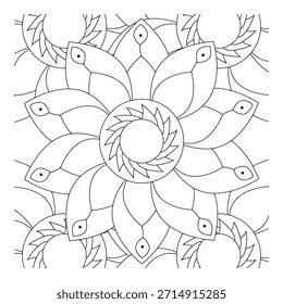Ilustração de design de padrão de peixe intrincado