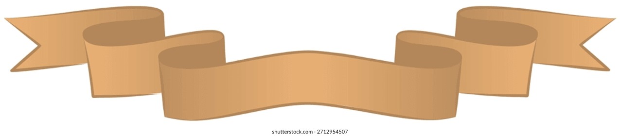 Intrincado Anuncio de cinta de cinco pliegues en un tono marrón dorado degradado, ideal para títulos o emblemas complejos. El elemento de Vector clásico es perfecto para diseños heráldicos, marcas de lujo y premios distinguidos