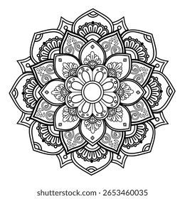 Intricate Floral Mandala Art Design Coloring Pattern