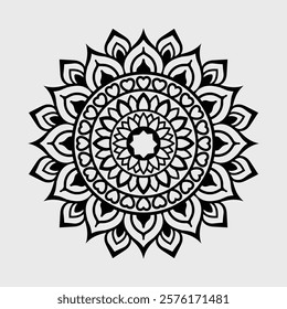 Intricate Floral Mandala Design, Elegant Symmetry with Graceful Patterns for Artistic Inspiration and Creative Decorative Use