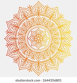 Intricate Floral Mandala Design with Petals and Leaf Details