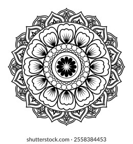 Intricate Floral Mandala Harmony vector illustration  beautiful mandala art for coloring book, mandala design, Vector mandala pattern design with hand drawn .