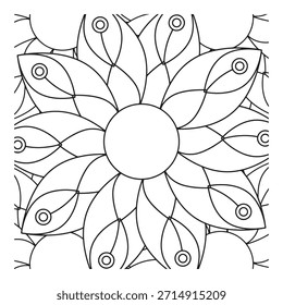 Intricate Floral Pattern Coloring Page Design