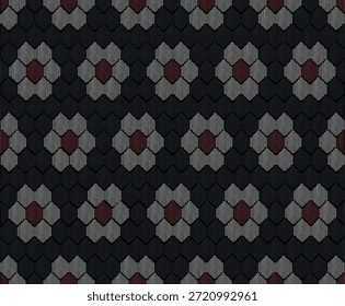 Patrón floral intrincado. Hexagonal en forma de flor motivo. Impresión geométrica inconsútil para el Fondo de pantalla, la ropa, las telas, la tapicería, la moda casera. 
