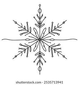 Verwobene Blumenmuster verbinden sich zu einem einzigartigen Schneeflocken-Design, perfekt für Winter- und Ferienprojekte