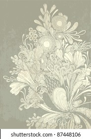 intricate flower motif vector/illustration
