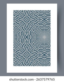 An Intricate Flowing Geometric Pattern that beautifully combines shades of Blue and Cream
