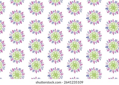 intricate foliage pattern with detailed flower lines.seamless botanical design for surface backgrounds and eco packaging fabric textures

