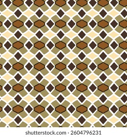 Intricate Geometric Diamond Pattern in Earthy Hues for Visual Harmony