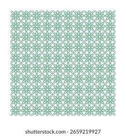 Padrão verde geométrico intrincado, estrela repetitiva e diamante design
