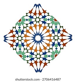 Diseño de azulejo de patrón de estrella islámica geométrica intrincada