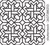 Intricate Geometric Line Art Seamless Interlocking Pattern Repeatable Background