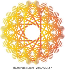 Design intrincado de mandala geométrica com destaques de cores vibrantes