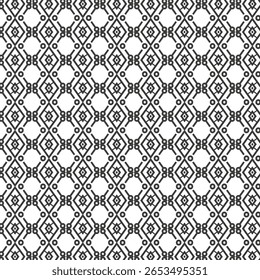 Intricate geometric pattern with circular accents and diamond symmetry, perfect for tiling, wallpapers, or textile prints.