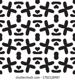 Intricate geometric pattern in classic black and white seamless pattern vector background.Perfect for scrap booking , fashion , web background, home decor projects. 