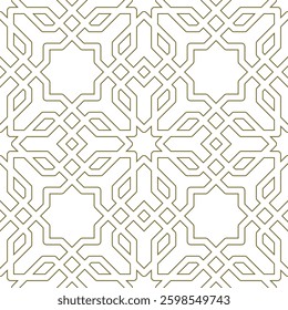 Intricate geometric pattern in gold tones, reminiscent of Islamic art