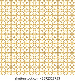 An intricate geometric pattern with a golden hue, reminiscent of Islamic art and perfect for Ramadan-themed designs, invitations, or backgrounds.