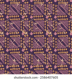Intricate Geometric Pattern with Hand-Painted Textures