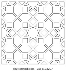 An intricate geometric pattern. Vector illustration perfect for backgrounds, tiles, and ornamental designs with a classic and spiritual feel.