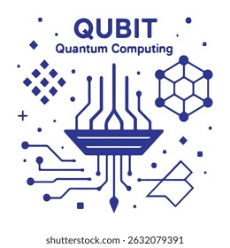 Intricate geometric representation of quantum computing concepts, showcasing interconnected patterns and precision-based algorithms. Perfect for AI, deep tech visuals, and futuristic data science them