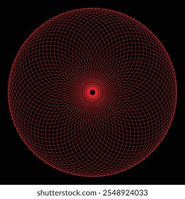 Esfera geométrica intrincada com padrão de grade de cores.