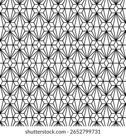 Intricate Geometric Starburst and Diamond Seamless Pattern background. 