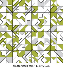 Intricate geometrical vector seamless pattern design, modern repeat background for web and print