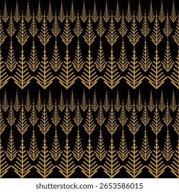 Intricate gold floral and geometric patterns on a black background, creating a luxurious and traditional aesthetic.
