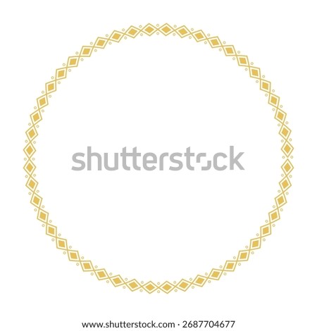Intricate Gold Geometric Pattern Decorative Circle Border