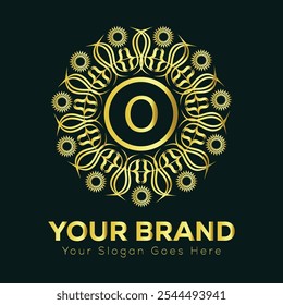 Intricate Gold Letter O Mandala Logo Design for Luxury Brand Identity and Elegant Business Branding