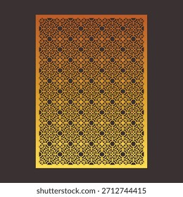 Diseño de Plantilla de pantalla de panel de corte láser decorativo con patrón de oro intrincado