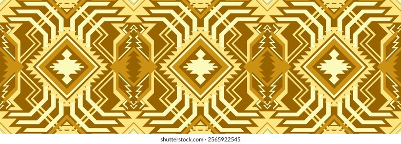 Intricate golden Aztec motifs, luxurious throne decoration, seamless tribal patterns