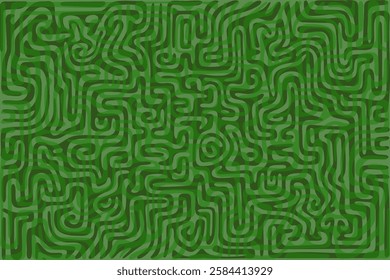 Intricate green line pattern displays a mesmerizing maze-like design