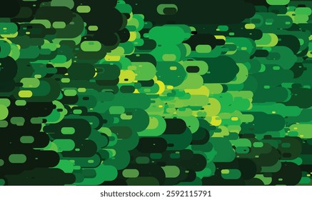 Intricate Green and Yellow Pixel Art Background with Geometric Blocks