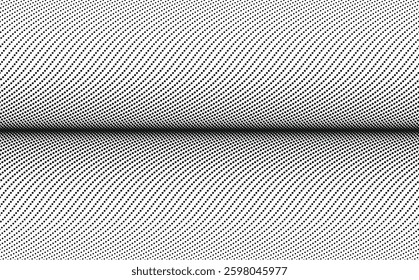 Intricate Halftone Wave Grid: Black and White Geometric Optical Illusion Pattern, Perspective Grid: A Study in Diminishing Points.