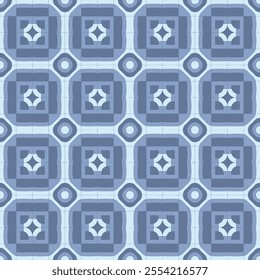 Intricate Hand Drawn Azulejos Ceramic Tiles Collection  Traditional Blue Floral  Geometric Patterns with Seamless Vectors for Timeless, Unique and Elegant Decorative Backgrounds.