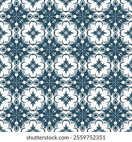 Intricate Hand Drawn Azulejos Ceramic Tiles Collection Traditional Blue Floral Geometric Patterns with Seamless Vectors for Timeless, Unique and Elegant Decorative Backgrounds.
