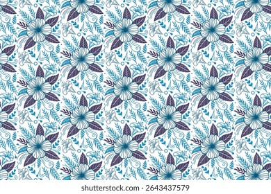 intricate hand drawn flowers sketch pattern featuring delicate petals and organic lines for kitchen wear home decor and fabric textures

