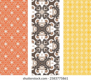Intricate Hand-Drawn Geometric Seamless Pattern with Repetitive Shapes for Artistic Textiles
