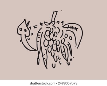 Intricate hand-drawn music pattern for packaging. Combines detailed musical notes and instruments, perfect for adding an artistic touch to your product packaging and promotional M.