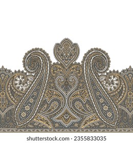 A intricate highly detailed paisley pattern on a clean white background