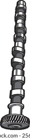 Intricate illustration of a camshaft, highlighting its essential role in engine timing and performance, crucial for mechanical precision and efficiency