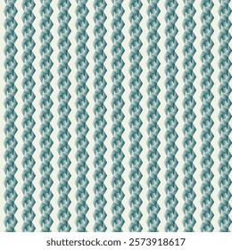 Intricate Interlocking Geometric Pattern in Teal and Cream Colors