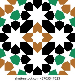 Intricate Islamic Geometric Star Pattern