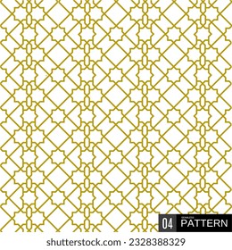 Intricate Islamic Style Gold Line Motif, Detailed Geometric Pattern Decorative Ornament Design